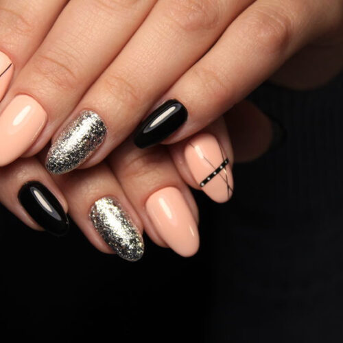 long nails manicure with beautiful fashionable design